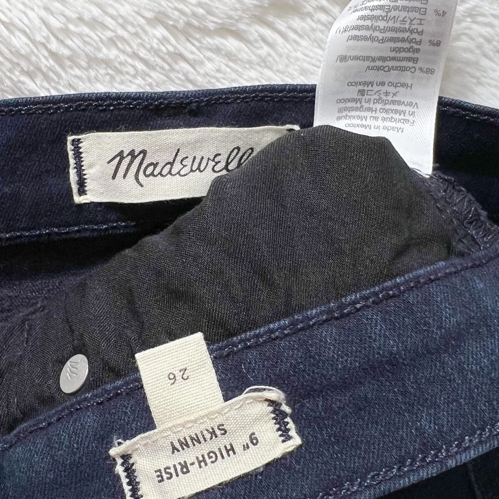 Madewell Navy Blue Colored Denim 9” High Rise Skinny Jeans